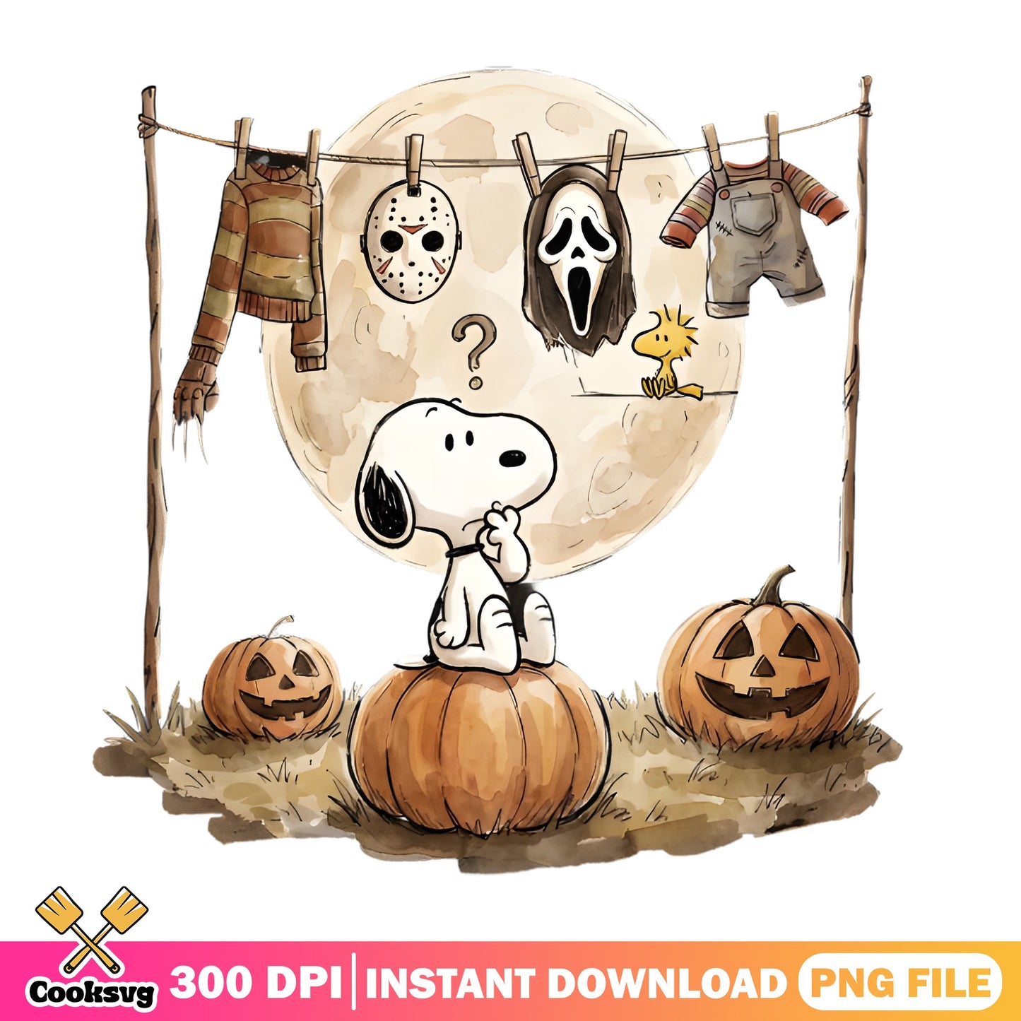Snoopy Halloween Horror Movie PNG, Peanuts PNG, Spooky PNG