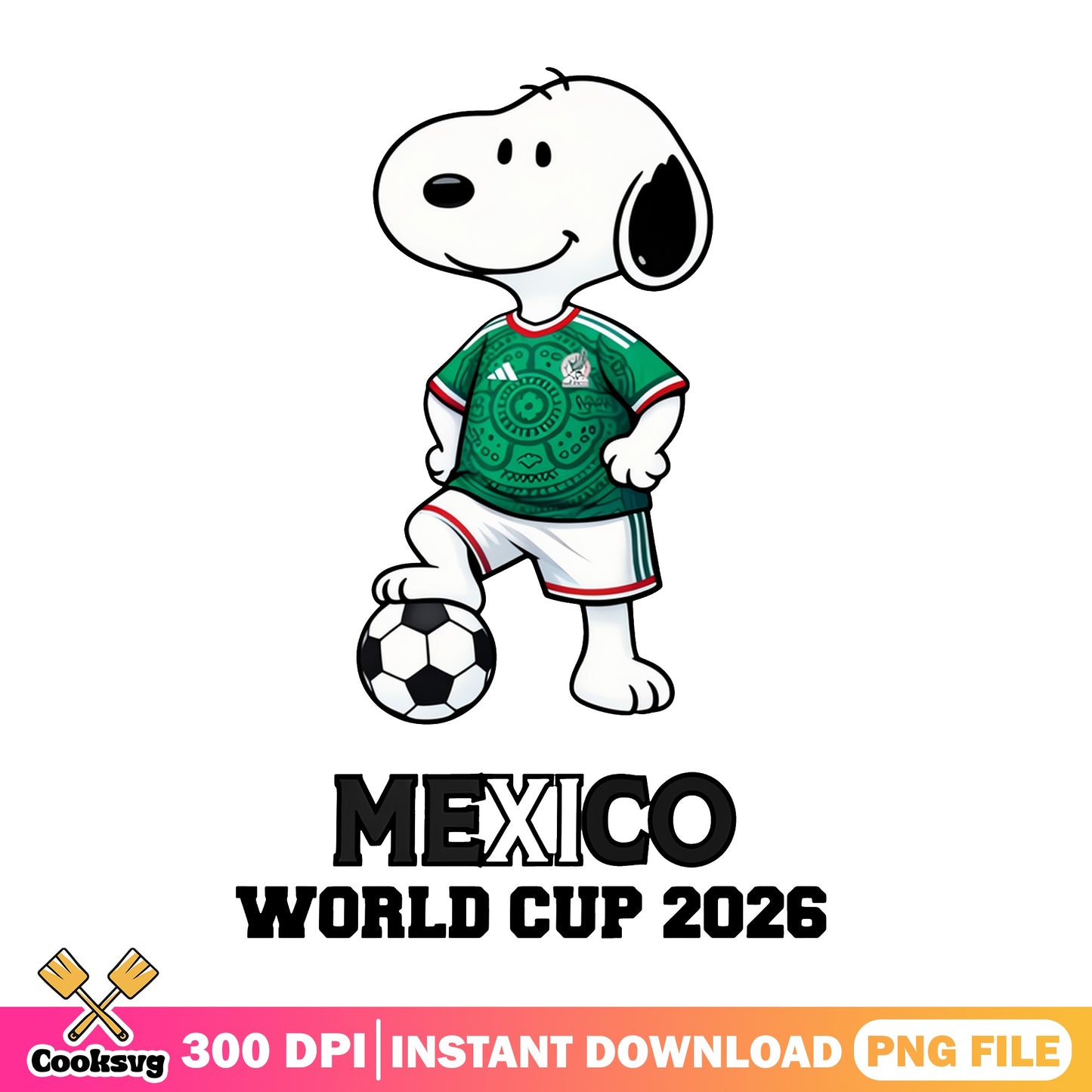 Snoopy Mexico World Cup 2026 PNG, Soccer PNG, Peanuts PNG