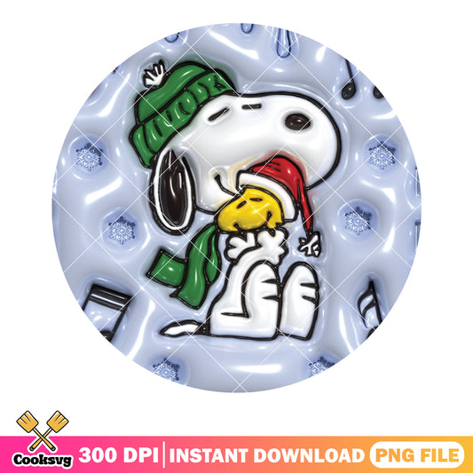 Snoopy christmas green beani png, christmas card png, snoopy png