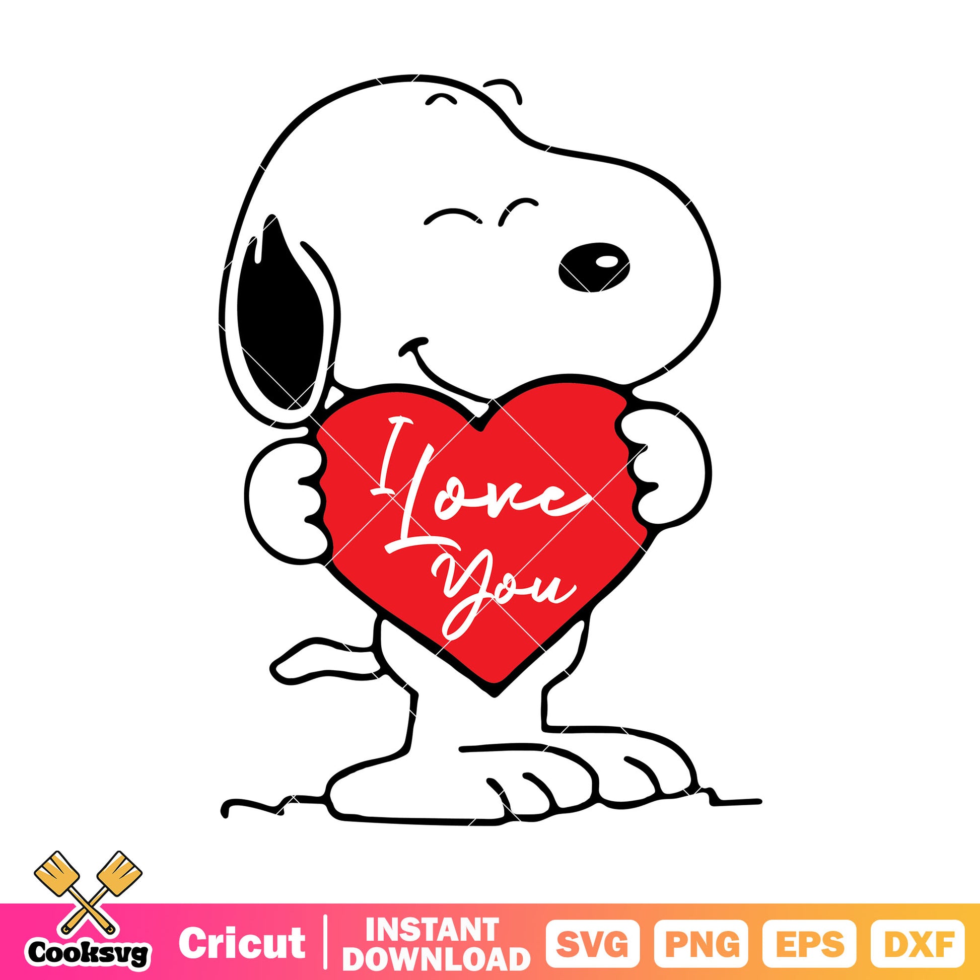 Snoopy dog I love you valentine svg, snoopy dog svg, snoopy valentine svg