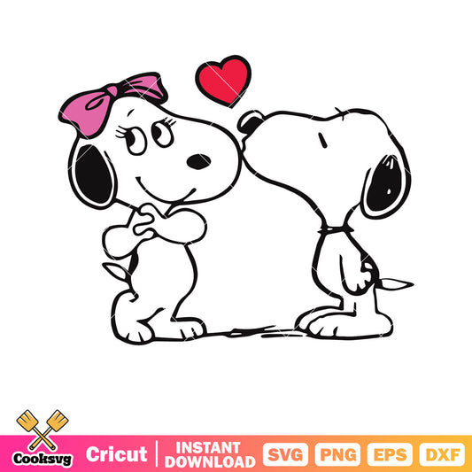 Snoopy dog and girlfriends valentine svg, snoopy valentine svg