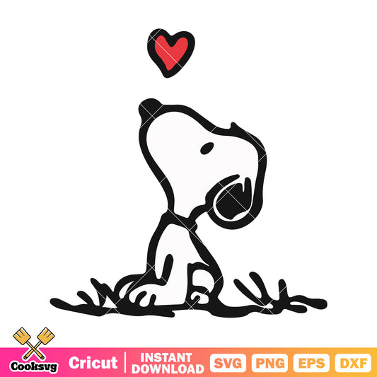 Snoopy dog love valentine design svg, snoopy valentine svg