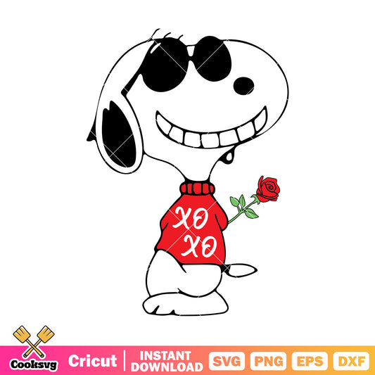 Snoopy dog xoxo valentine svg, xoxo valentine svg, snoopy valentine svg