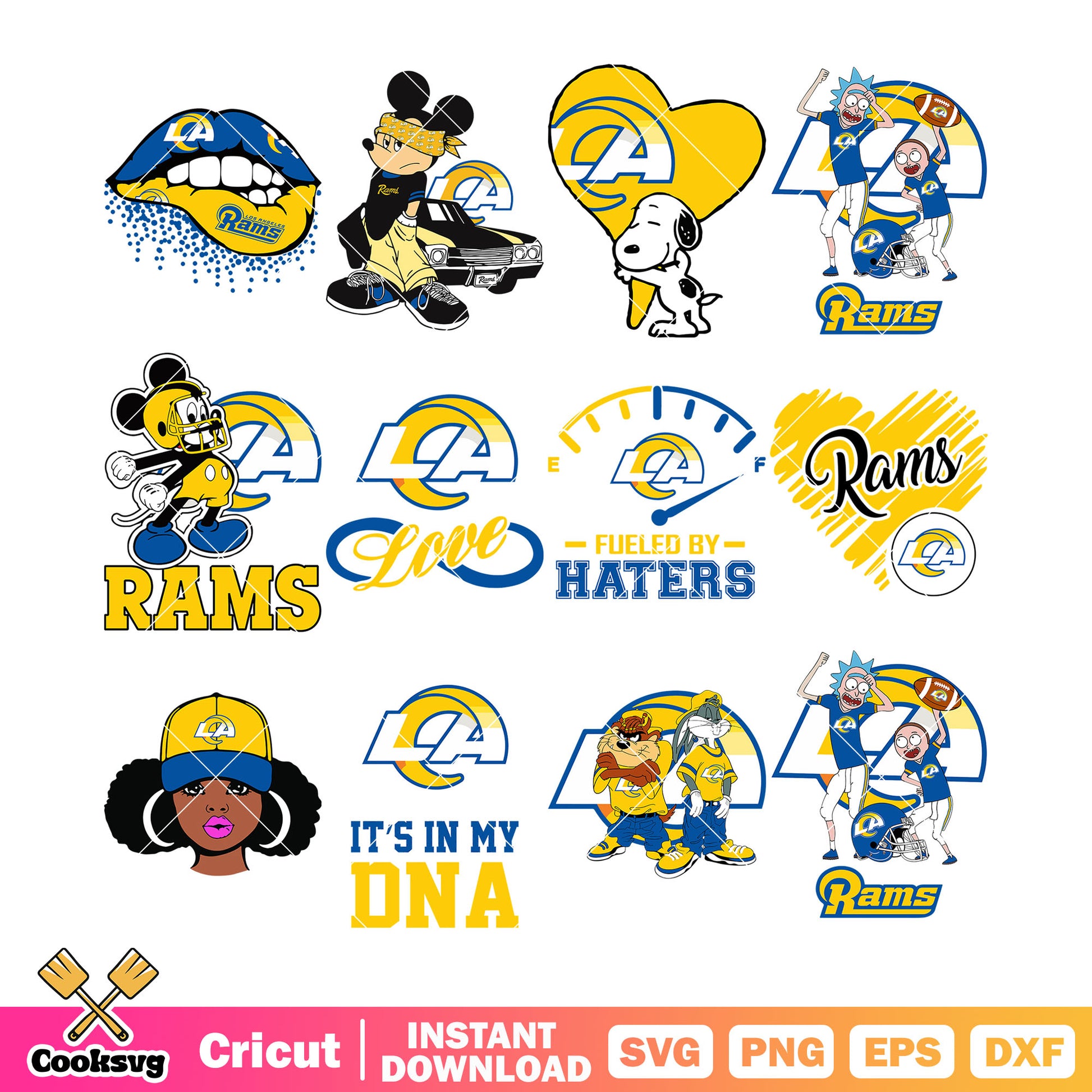 Snoopy los angeles rams bundle svg, Bugs bunny bundle svg, snoopy bundle svg