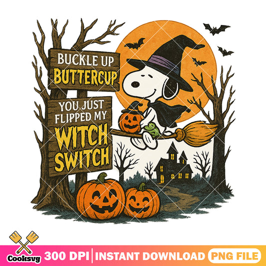 Snoopy sppoky buckle up png, snoopy dog png, halloween spirit png