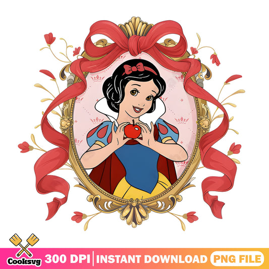 Snow White Disney Princess PNG, Coquette Bow PNG, Disney PNG