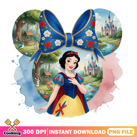 Snow White Disney Princess PNG, Minnie Ears Bow PNG, Disney PNG