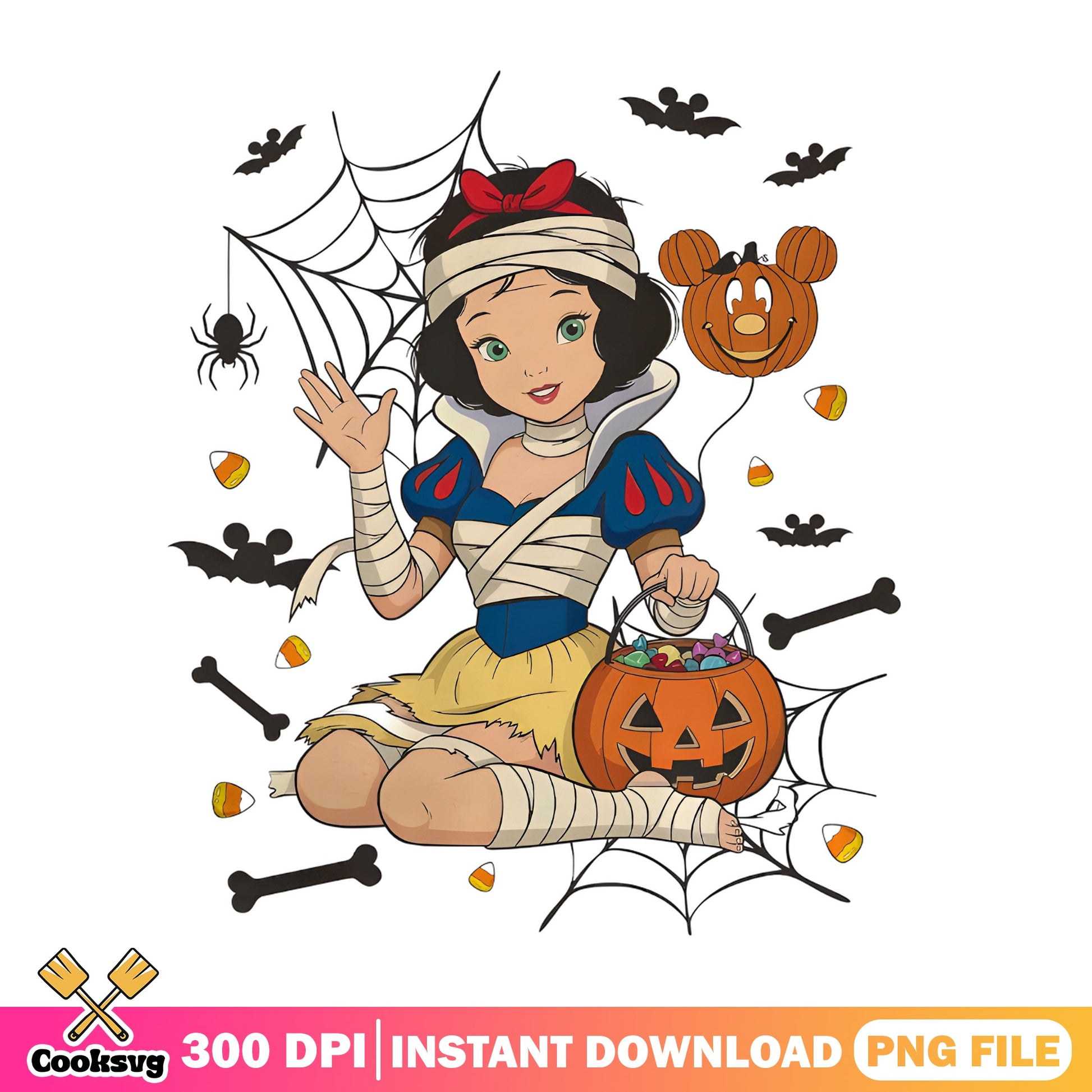 Snow White Halloween Mummy PNG, Disney Princess PNG, Halloween PNG