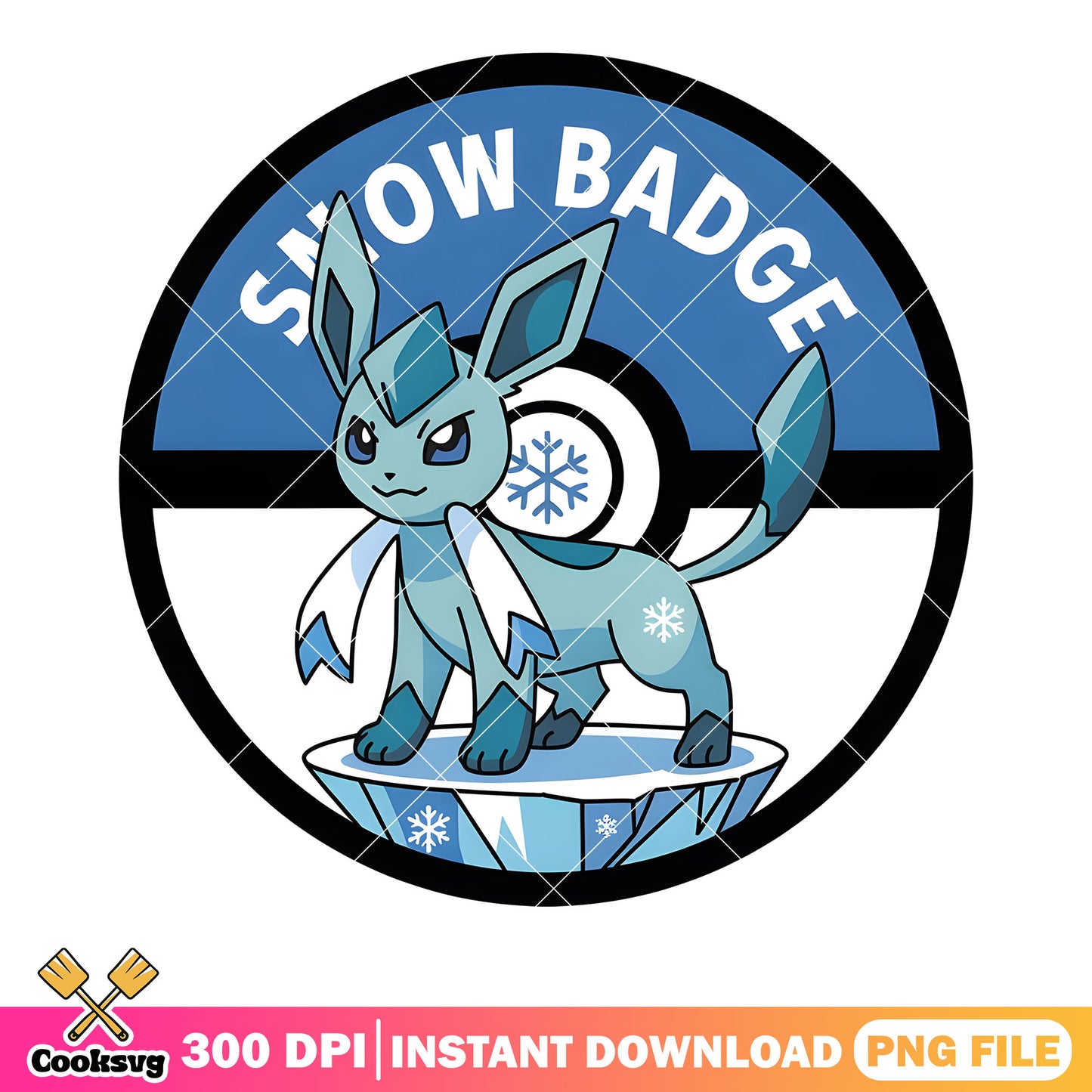 Snow badge pokeball png, pokemon Glaceon png, pokemon card png