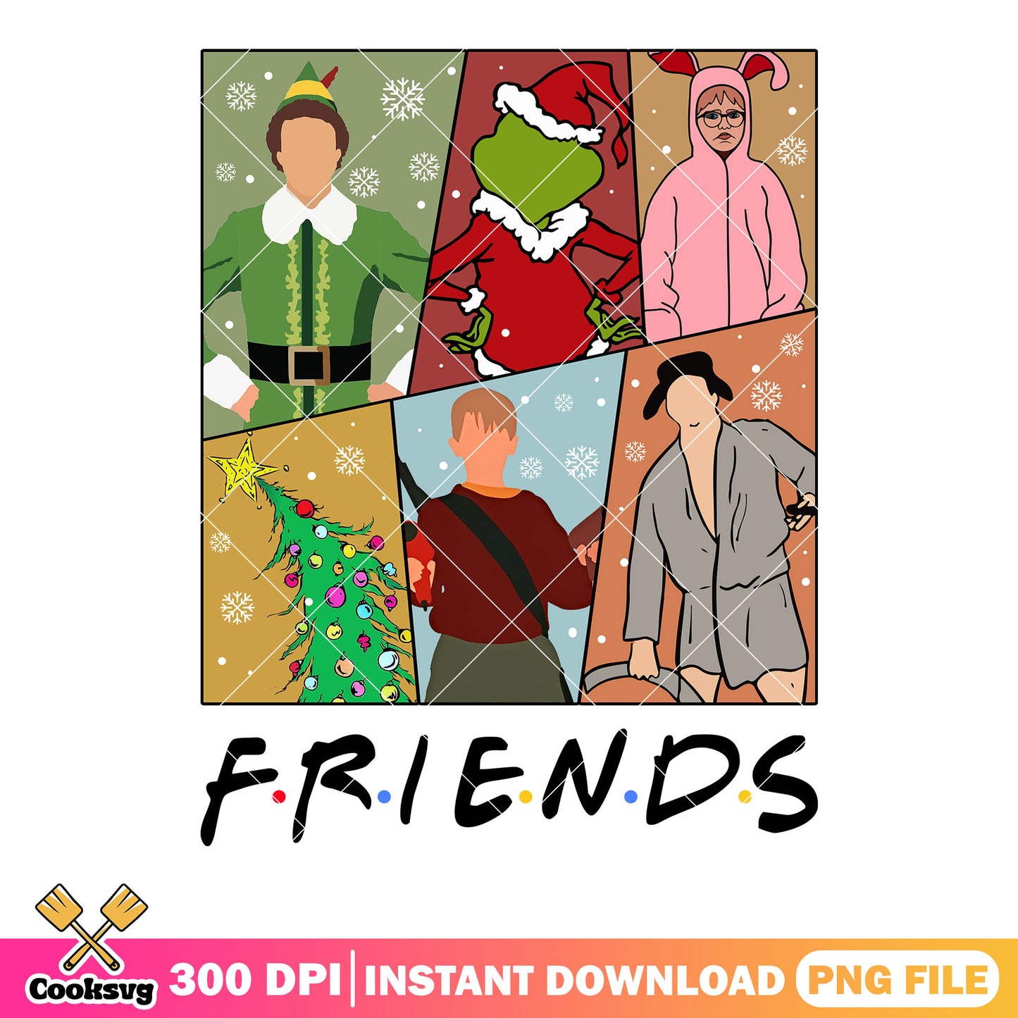 Snow christmas night friends png, home alone png, christmas tree png