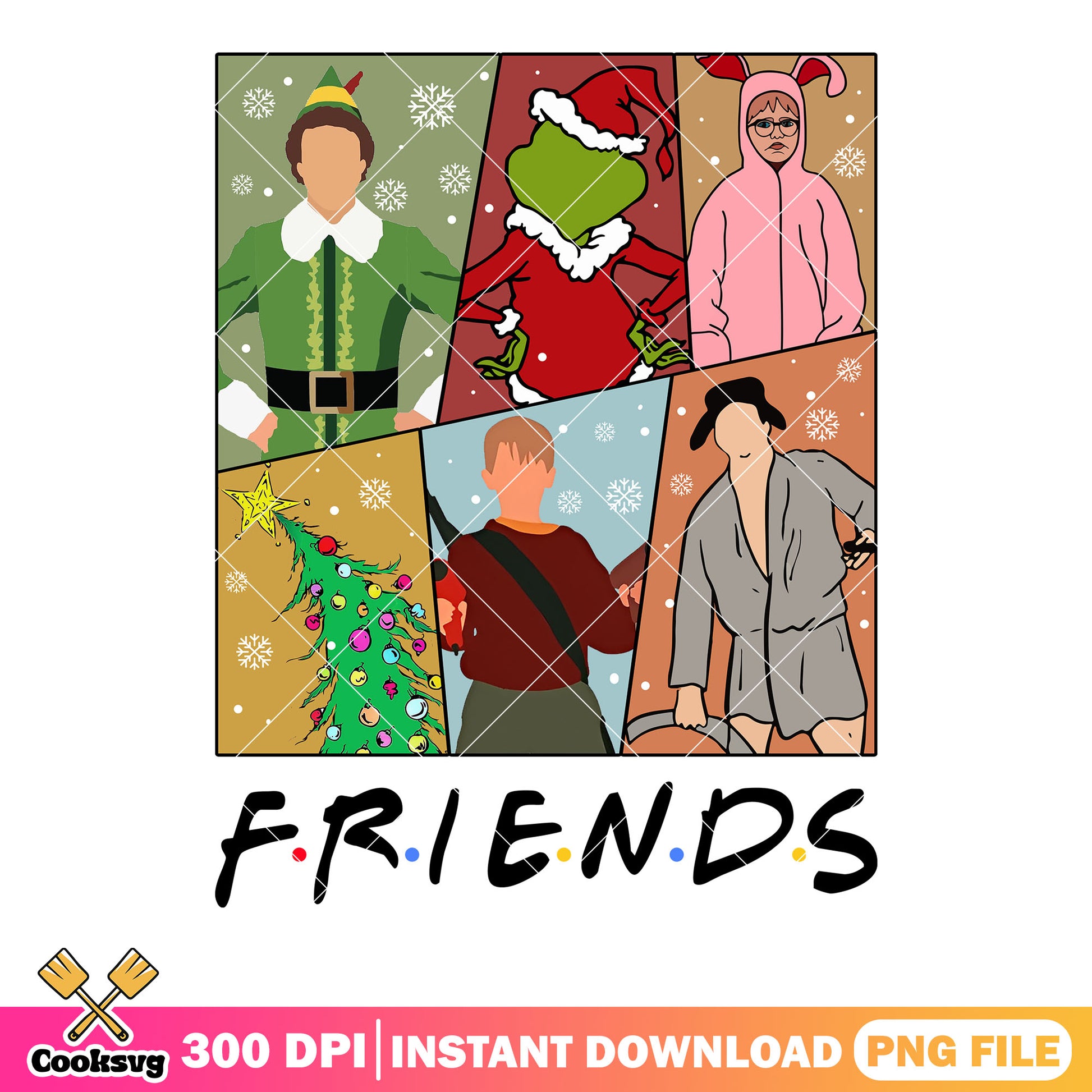 Snow christmas night friends png, home alone png, christmas tree png