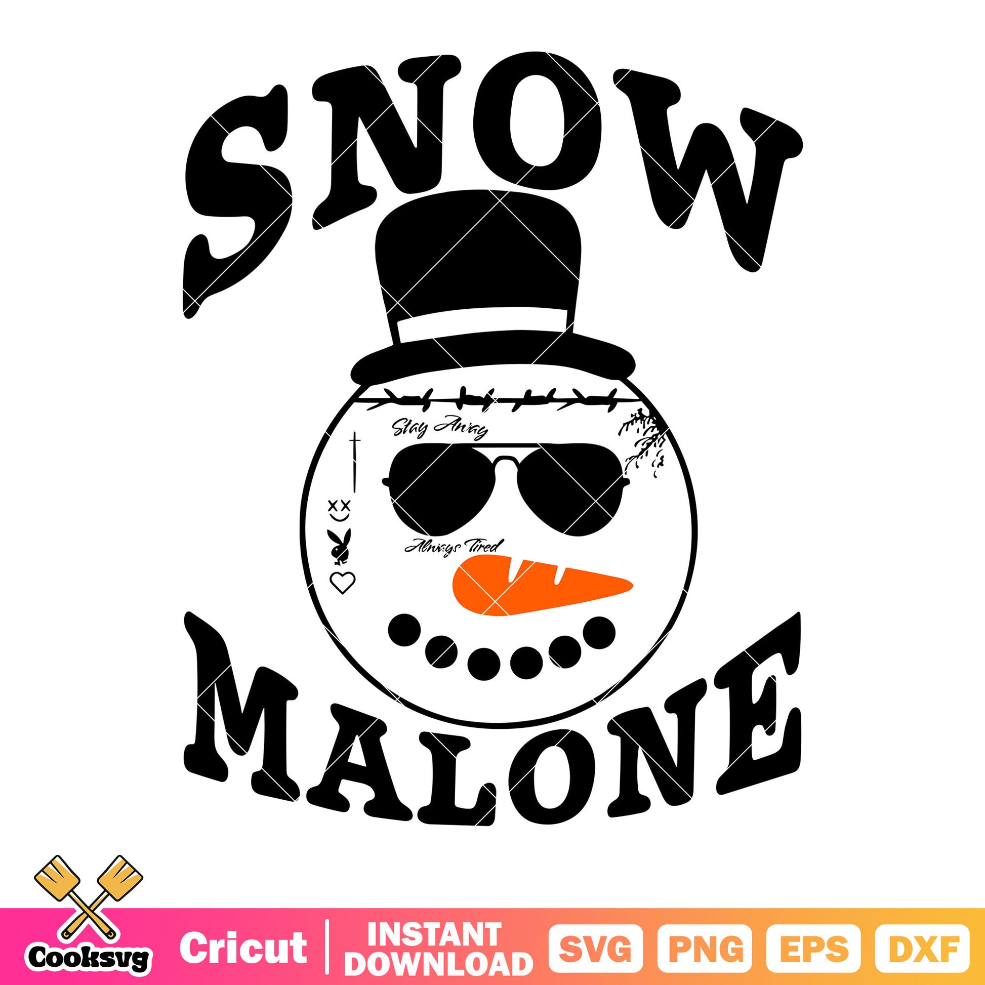 Snow malone sunglasses svg, carrot nose svg, gentle head svg