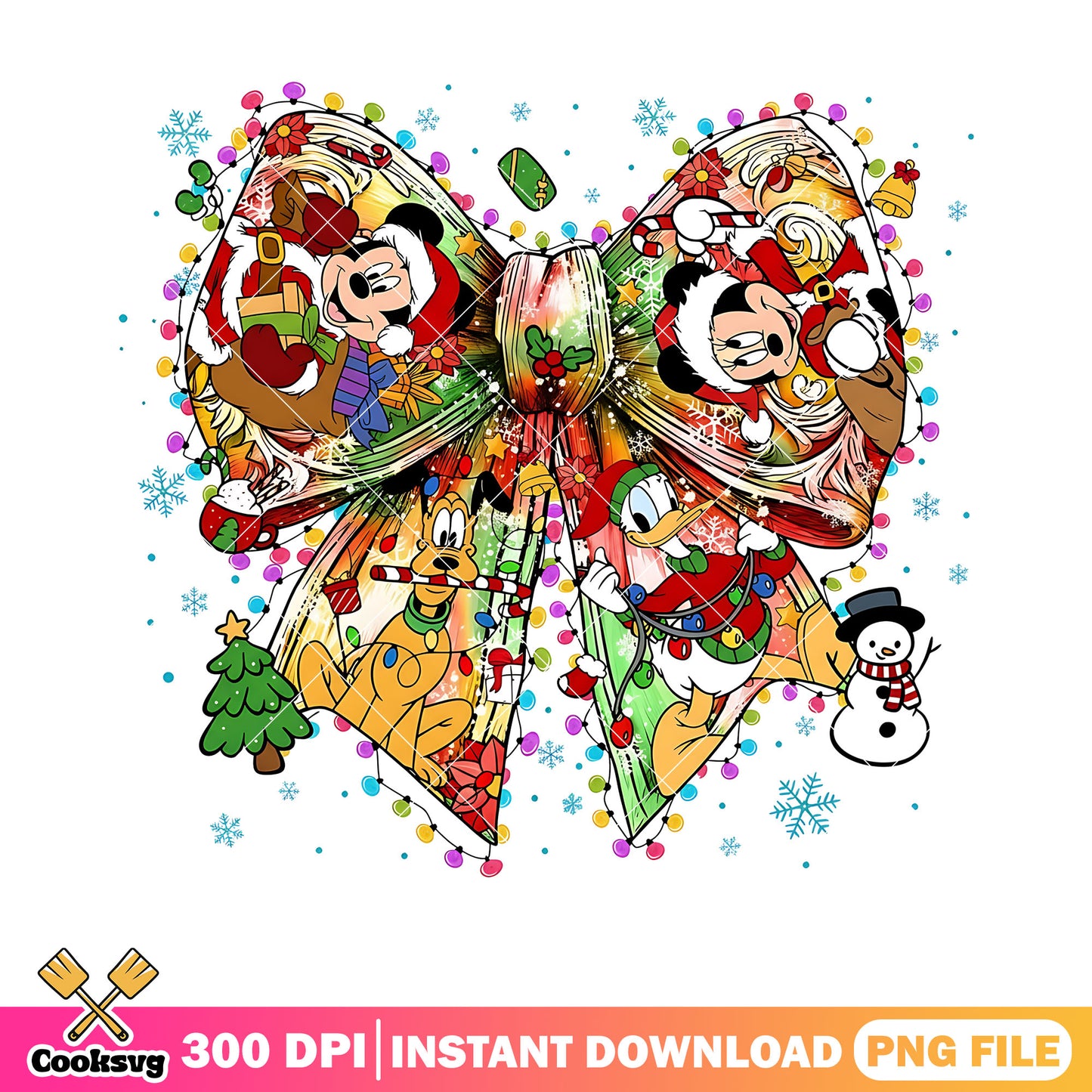 Snowman christmas bow tie png, donald duck png, mickey mouse​ png