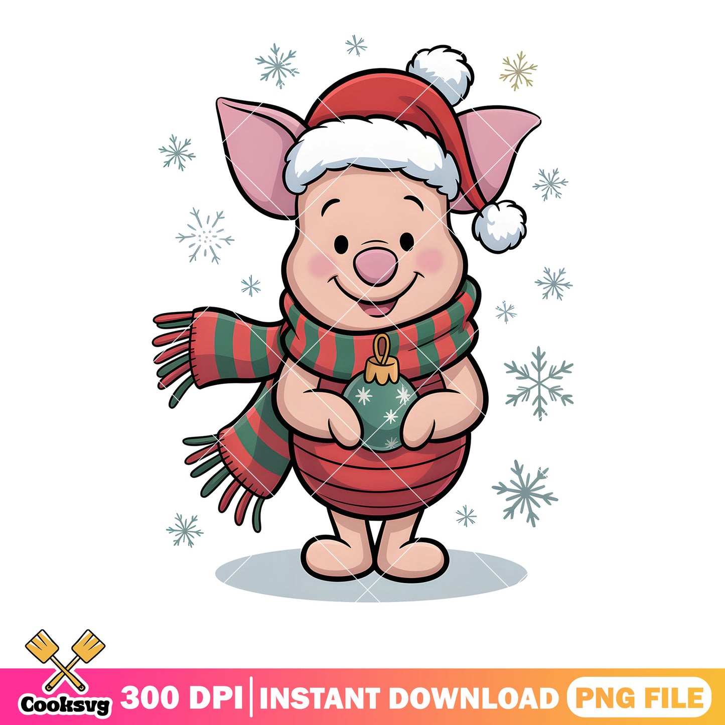 Snow piglet xmas png, merry christmas png, disney piglet png