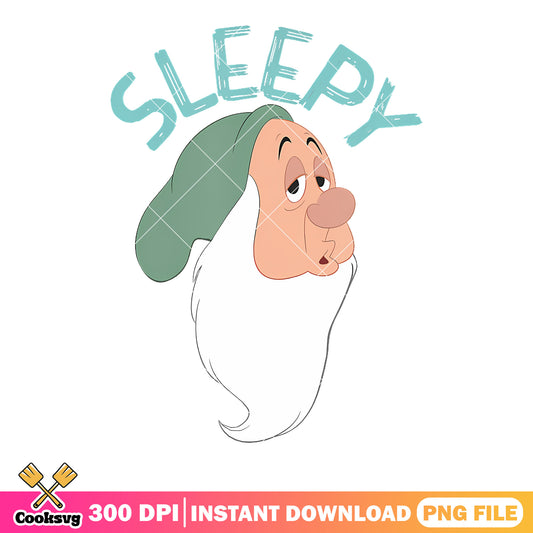 Snow white and Seven Dwarfs png, sleepy face png, ​snow white png
