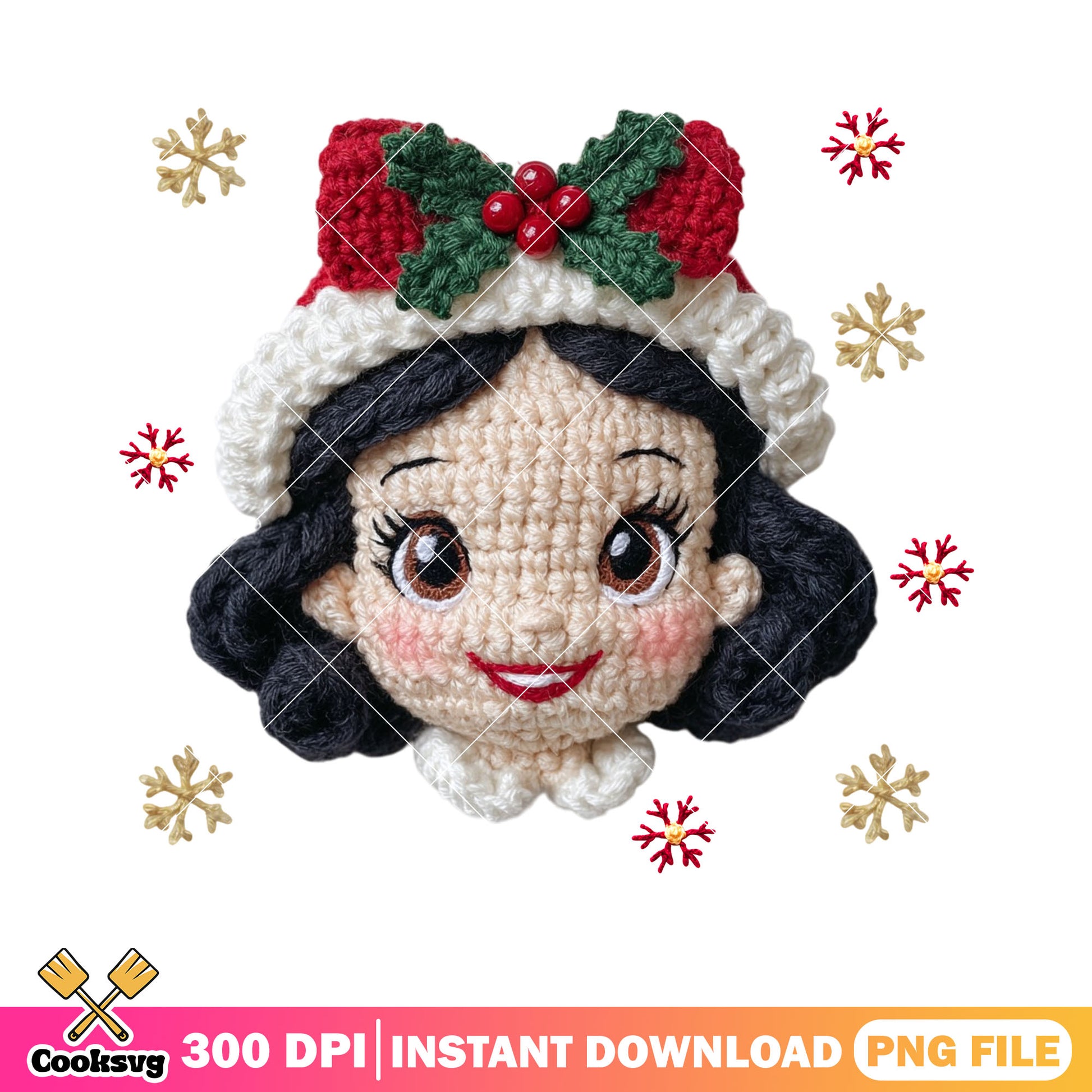 Snow white christmas png, disney Christmas png, christmas decor png