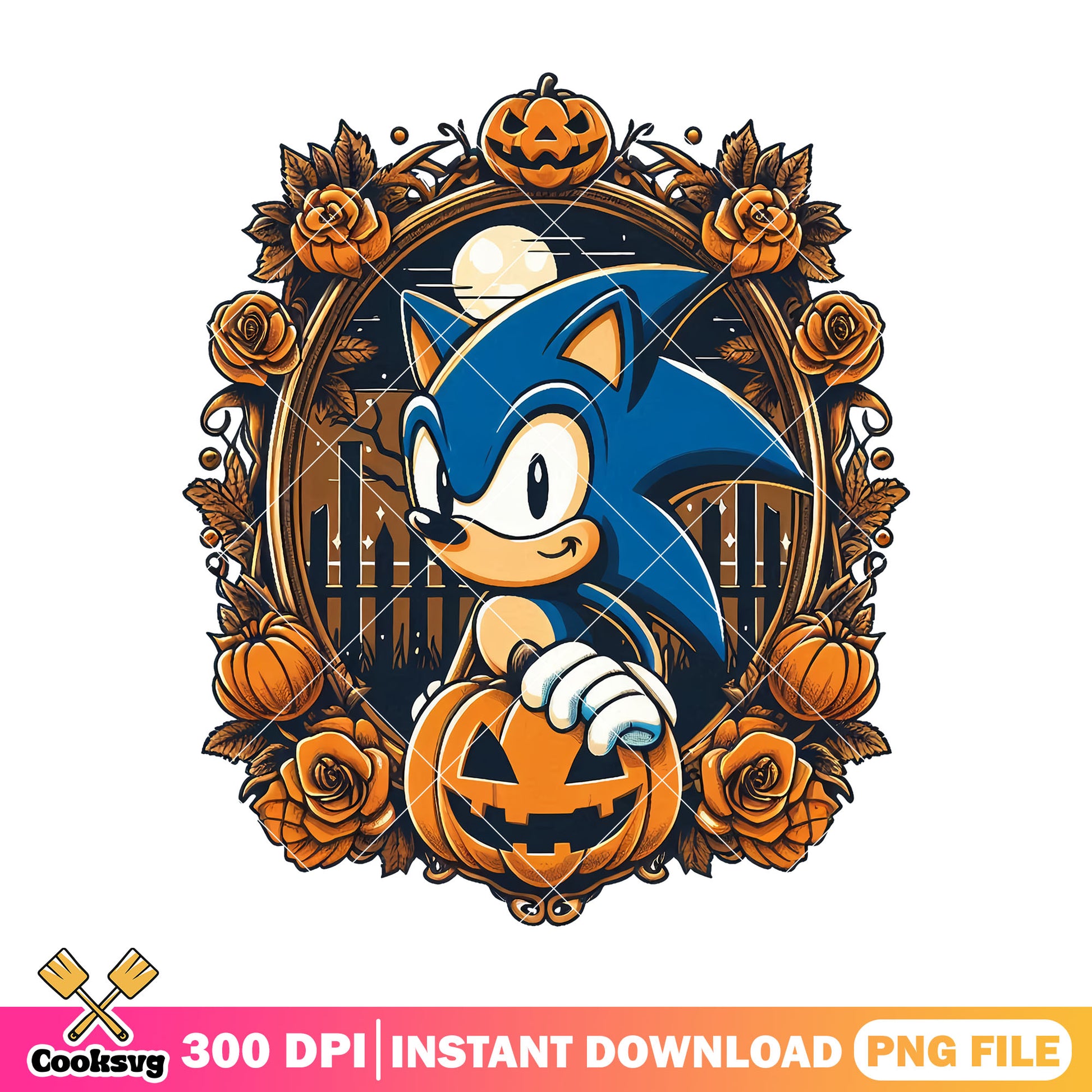 Sonic halloween pumpkin art png, sonic the hedgehog png, sonic cute png