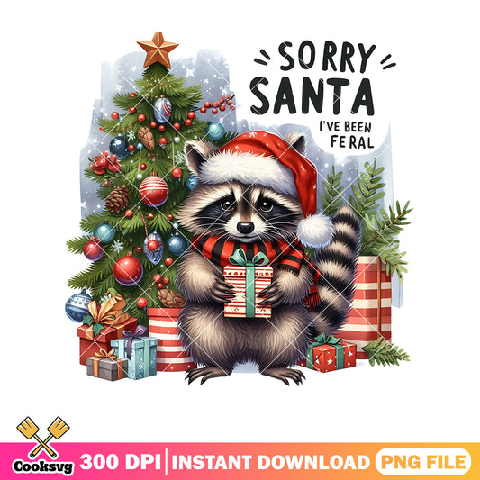 Sorry santa Ive been feral raccoon png