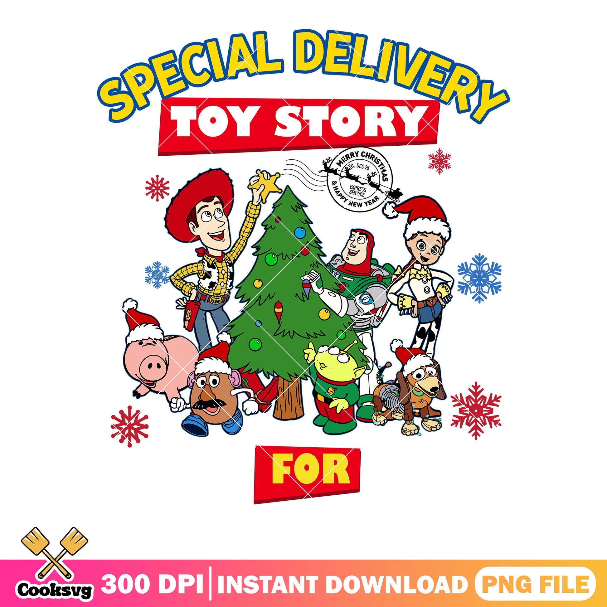 Special delivery toy story png, christmas vibes png, toy story png