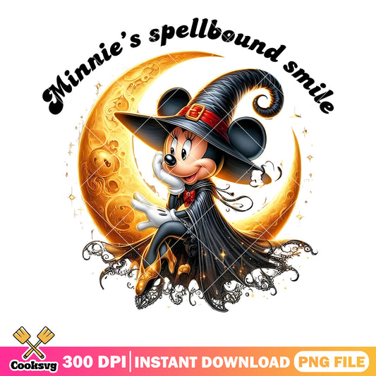 Spellbound smile minnie png, crescent moon png, witch costume png