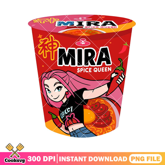 Spice queen mira png, huntrix ramyeon png, mira huntrix png