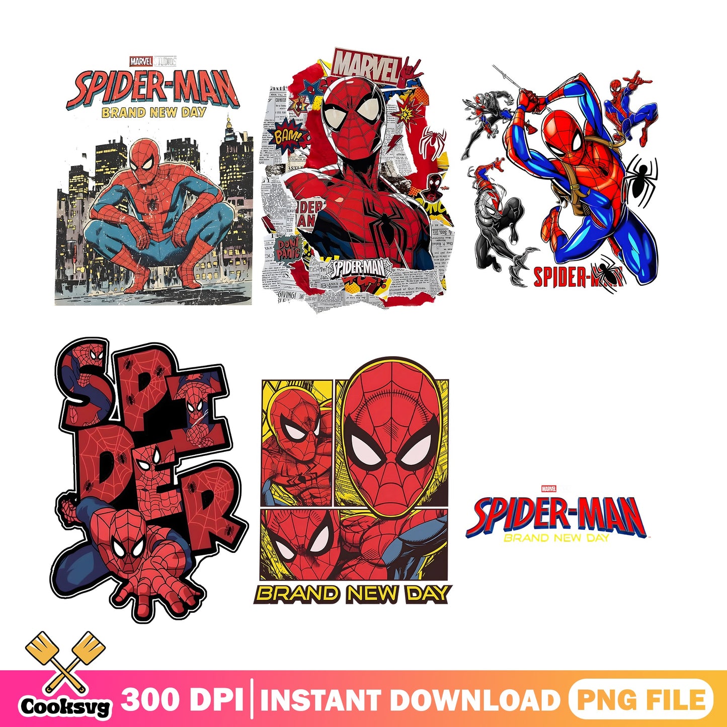 Spider-Man Brand New Day PNG Bundle, Marvel PNG, Superhero PNG