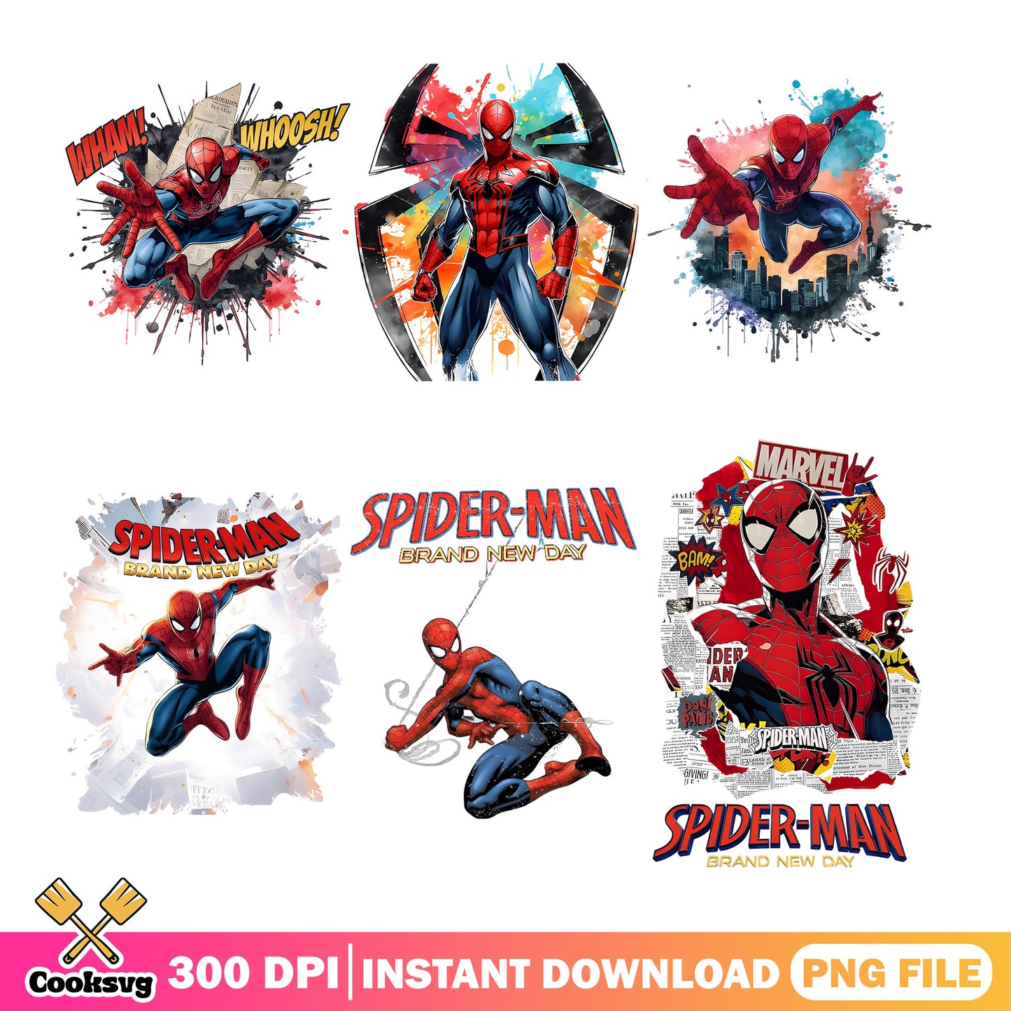 Spider-Man Brand New Day PNG Bundle, Marvel Spiderman PNG, Superhero PNG