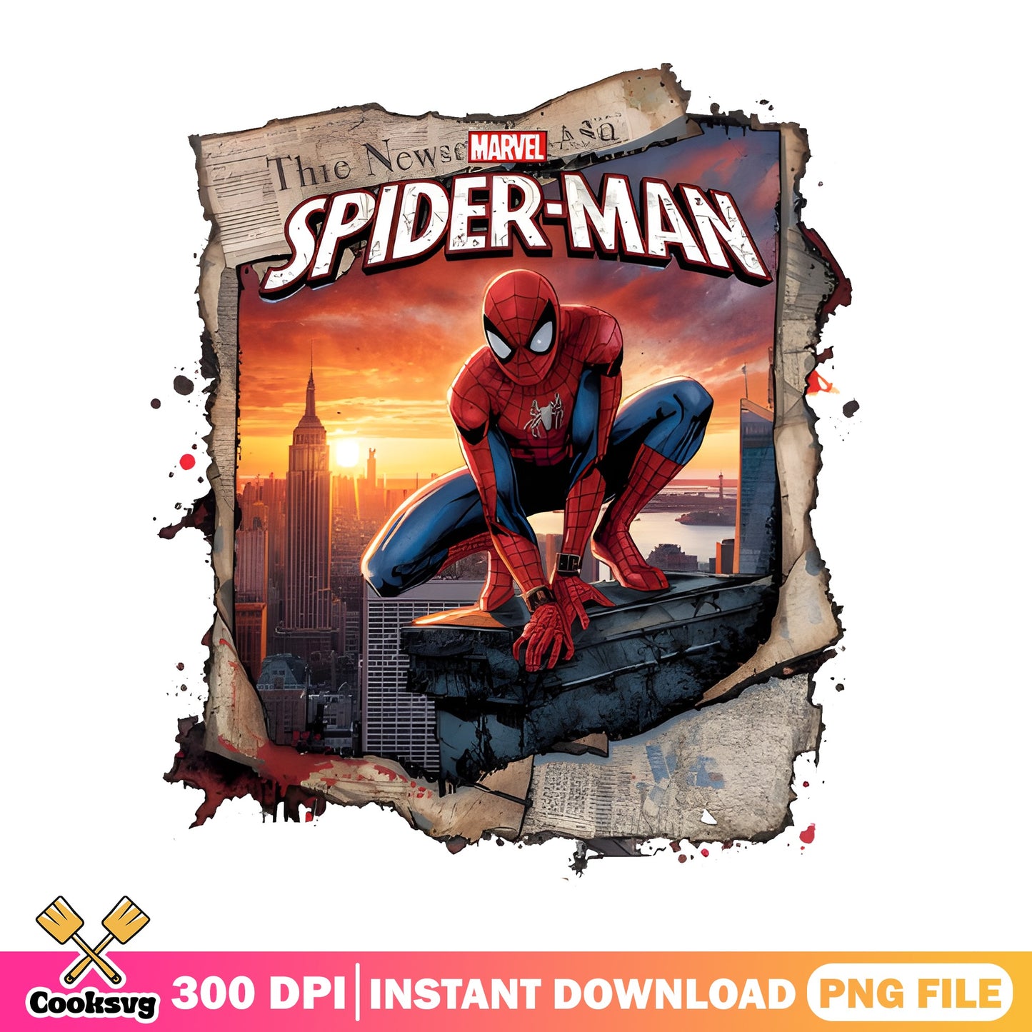 Spider-Man Marvel Newspaper PNG, Spiderman City PNG, Marvel PNG