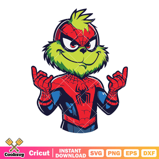 Spider Grinch svg, spiderman costume svg, merry grinchmas svg