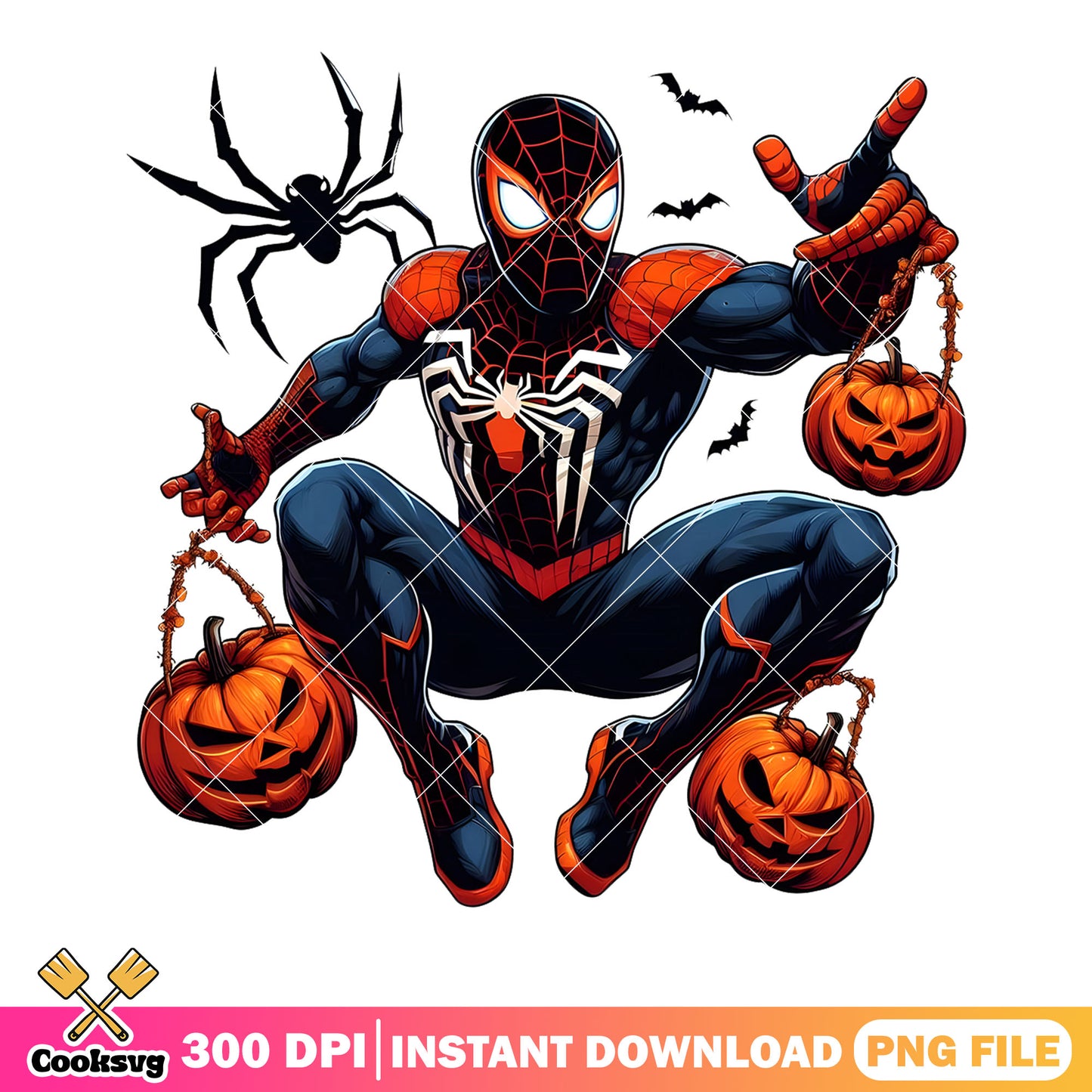 Spider Man Halloween png, pumpkin halloween png, Marvel Halloween png