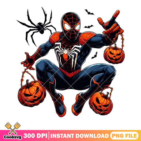 Spider Man Halloween png, pumpkin halloween png, Marvel Halloween png