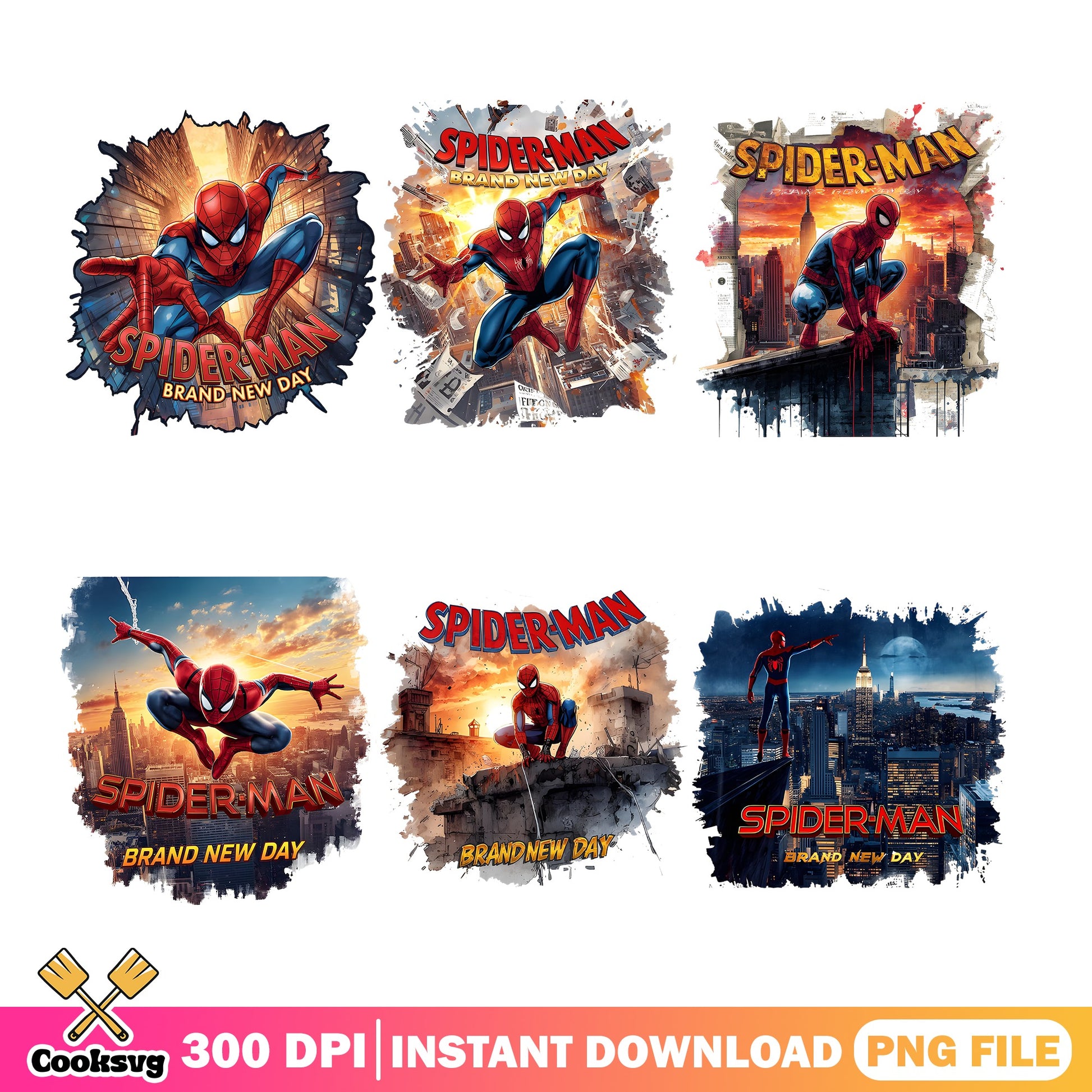 Spiderman Brand New Day PNG Bundle, Marvel Superhero PNG, Spider Man PNG