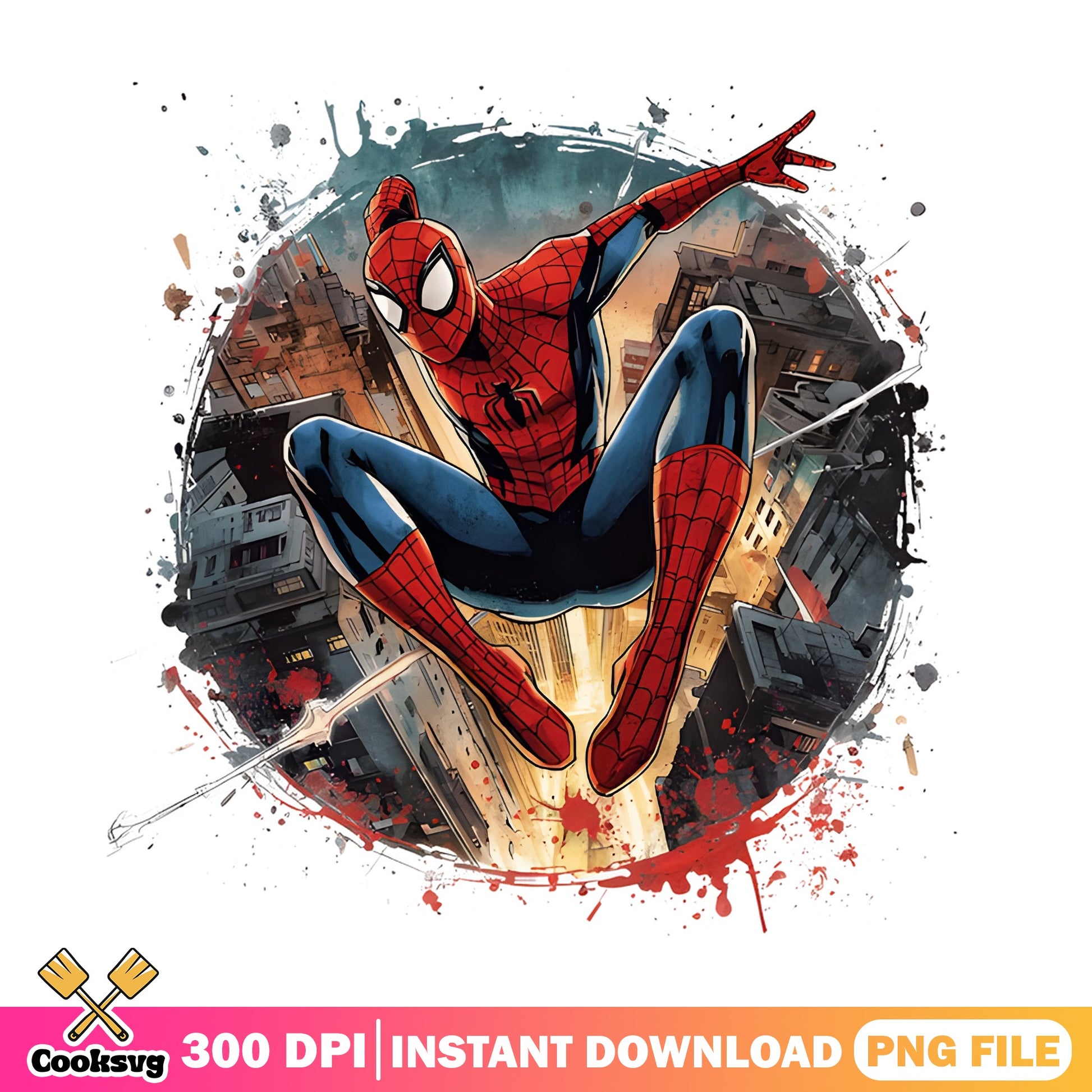 Spiderman Watercolor PNG, Marvel Superhero PNG, Spider Man PNG