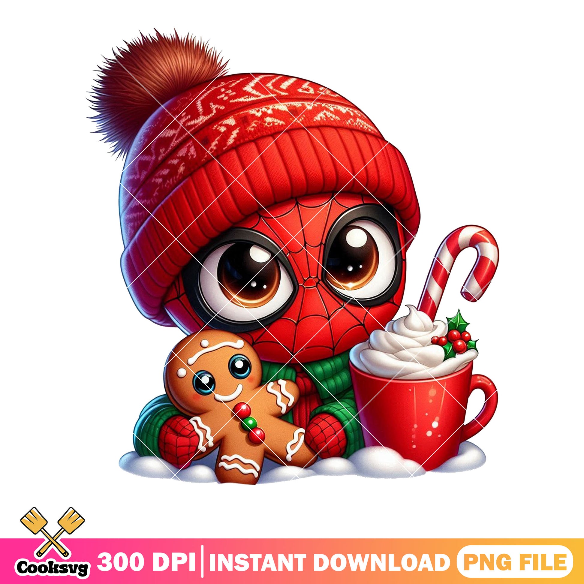 Spiderman christmas ornament​ png, spiderman pajamas​ png, stamp png