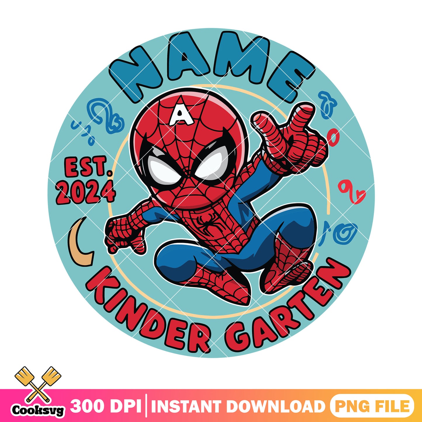 Spider man kindergarten png, go back to school png, cartoon marvel png