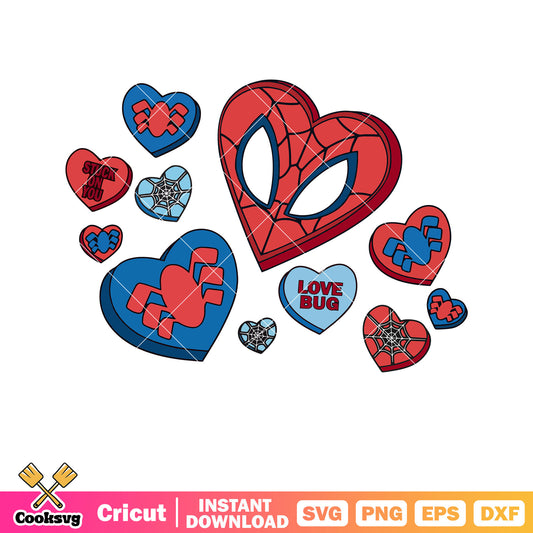 Spiderman love valentine svg, spiderman valentine​ svg, love valentine svg
