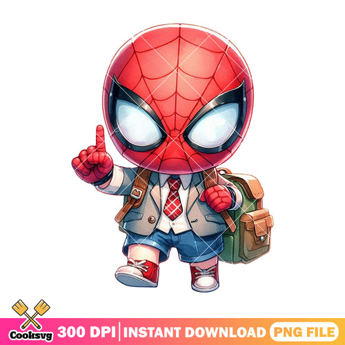 Spider man standing png, marvel art png, go back to school png