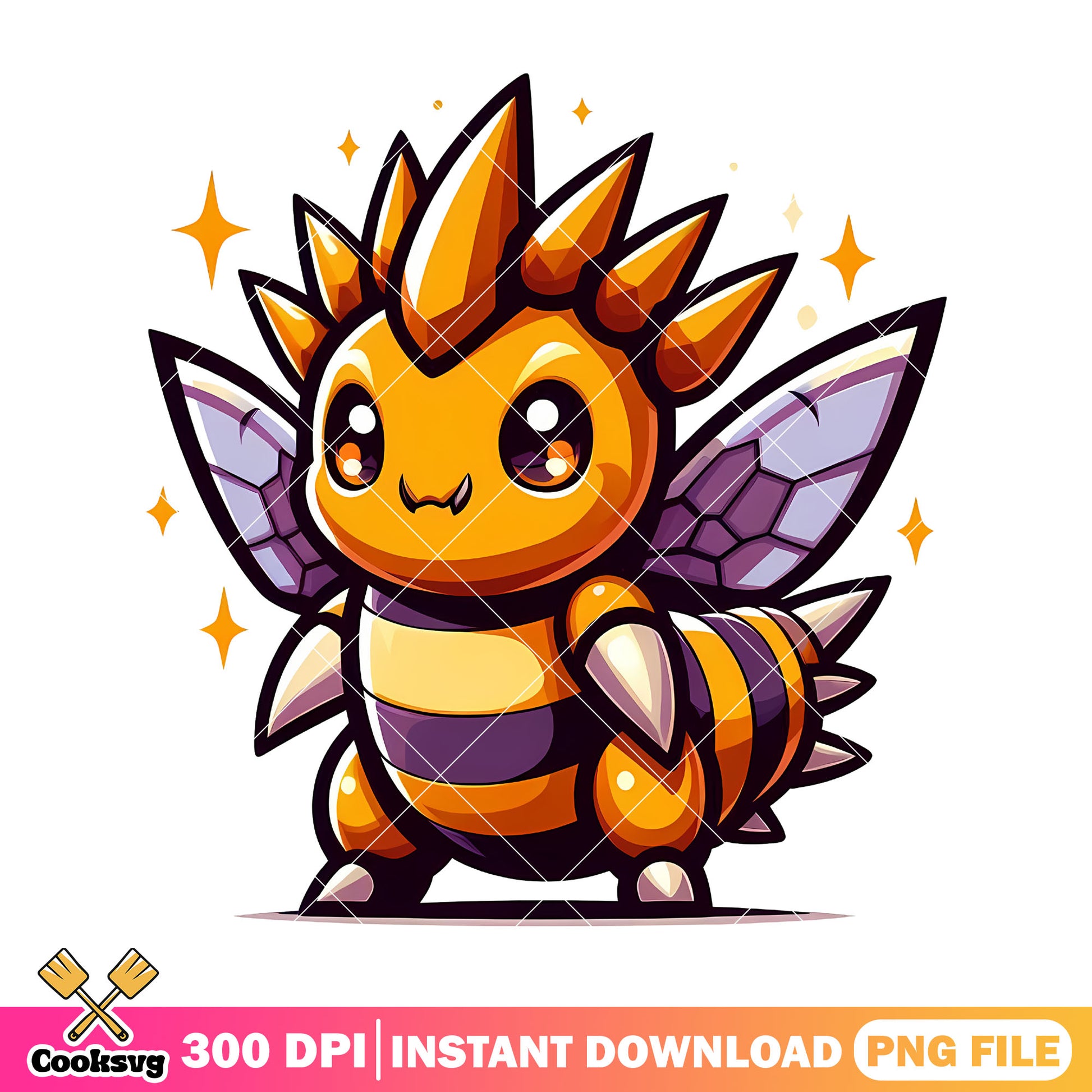 Spiked Bee Cartoon png, cartoon characters png, halloween png