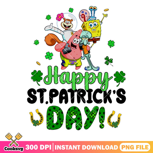 Spongebob friends st patrick day png, spongebob st patricks day​ png
