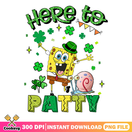 Spongebob here to patty png, st patrick day spongebob​ png