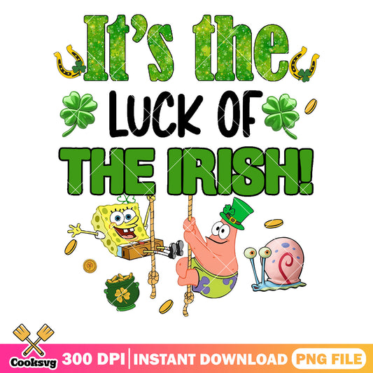 Spongebob its the luck of the irish png, spongebob cartoon png