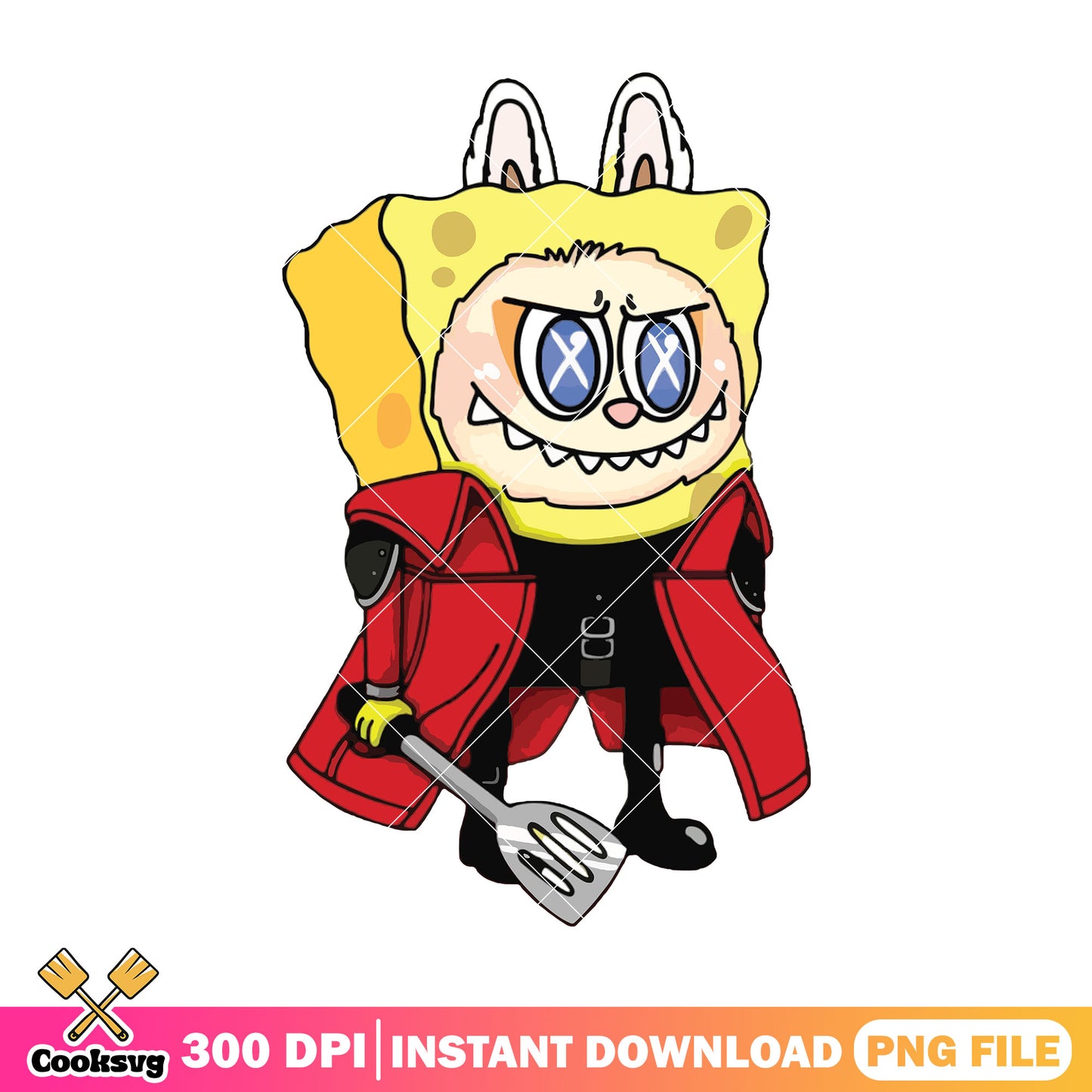 Spongebob labubu design png, labubu big png, labubu disney png