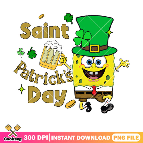 Spongebob saint patrick day png, spongebob cartoon png, saint patrick day png