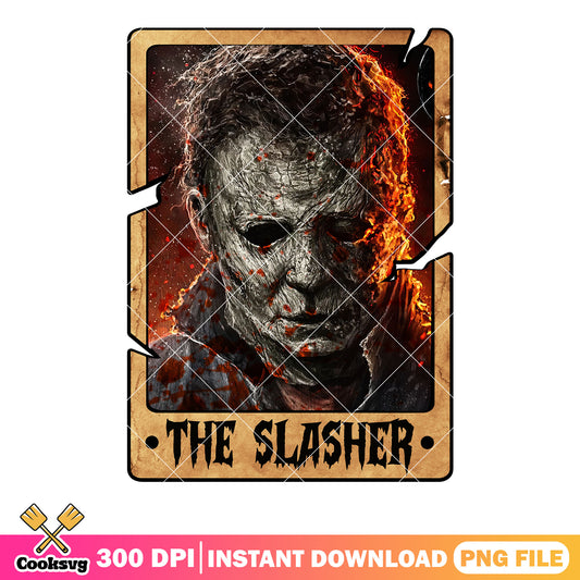 Spooky Michael myers art png, honor card png, spooky halloween png