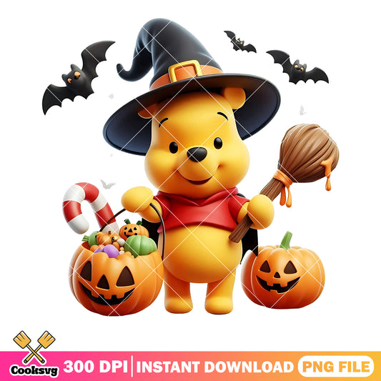Spooky Scary bats png, Pooh the winnie png, witches broom png