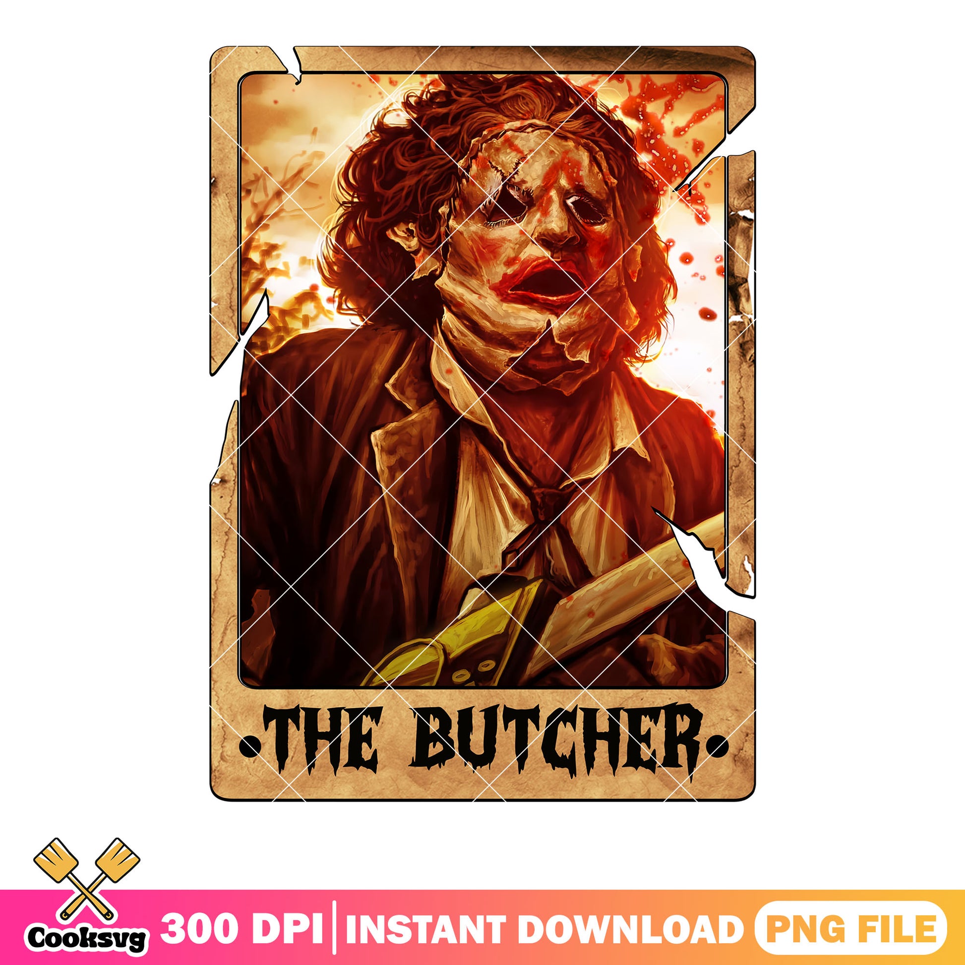 Spooky The butcher png, ​The Texas Chainsaw Massacre png, scary halloween png
