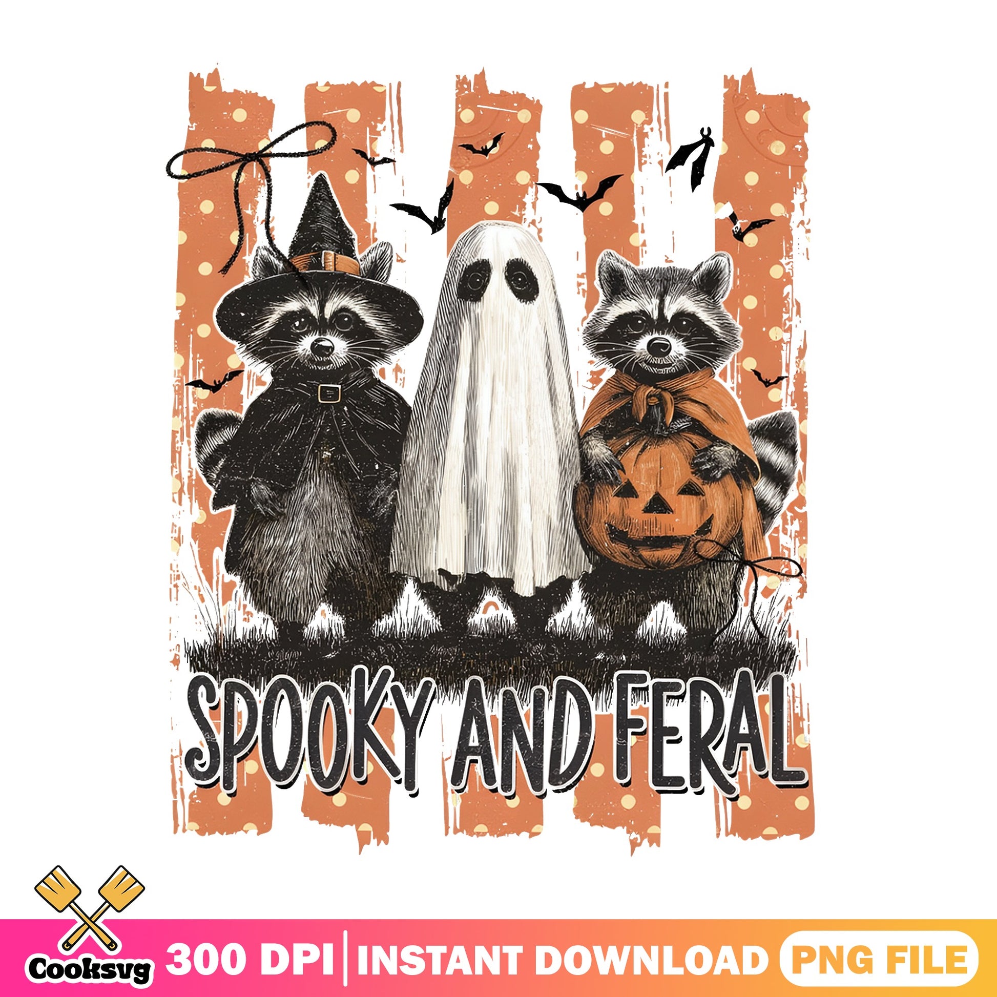 Spooky And Feral Raccoon Halloween PNG, Ghost PNG, Halloween PNG
