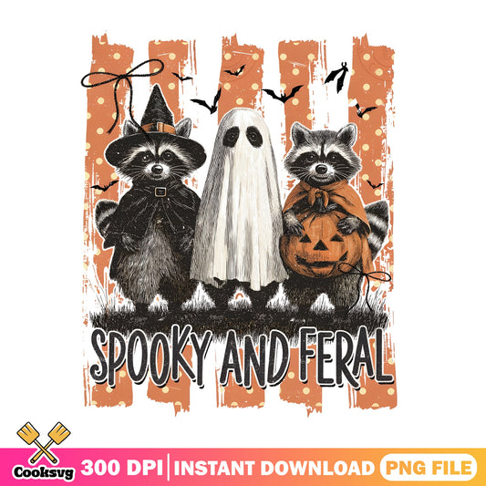 Spooky And Feral Raccoon Halloween PNG, Ghost PNG, Halloween PNG