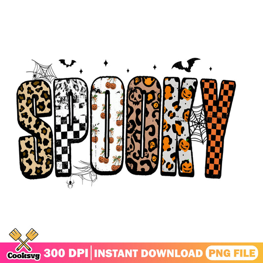Spooky Halloween PNG, Leopard Print Halloween Shirt, Fall PNG