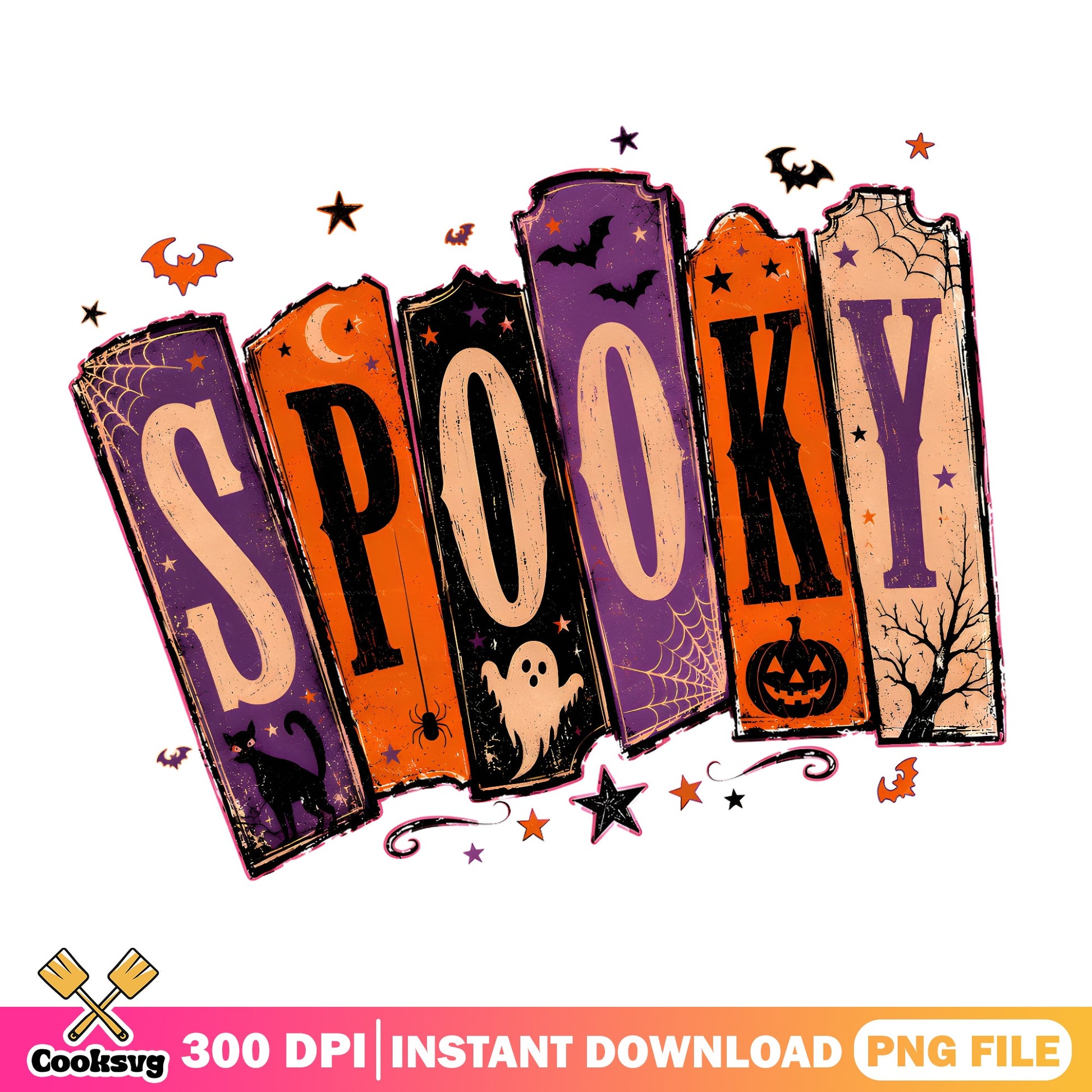 Spooky Halloween PNG, Retro Halloween Sublimation, Halloween PNG